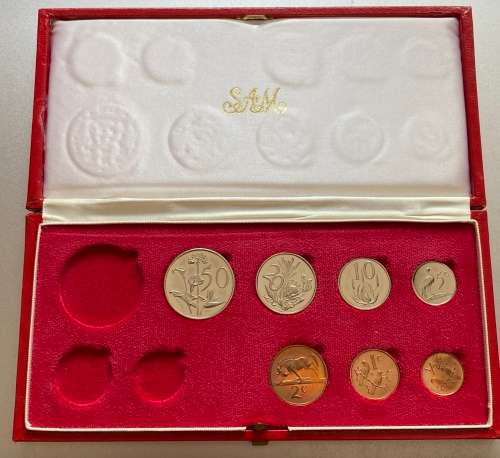 1972 Partial Proof Set - Includes 1/2c-50c in SA Mint Box. Brilliant Proof Coins.
