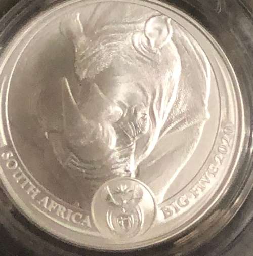 2020 The Big Five RHINO - 1 Ounce Fine Silver