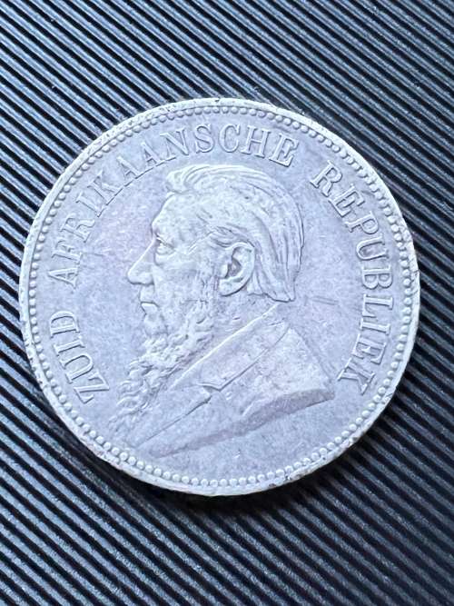 1892 ZAR 5 Shilling. Mintage 14,000. Silver (.925)