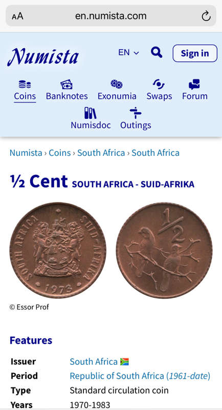 1974 Partial Proof Set - Includes 1/2c-50c in SA Mint Box. Brilliant Proof Coins.