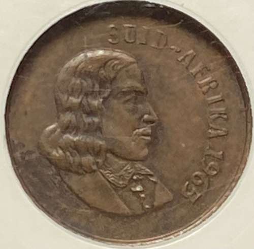 1965 AFRIKAANS 1 Cent. RARE COIN. NGC graded MS63BN