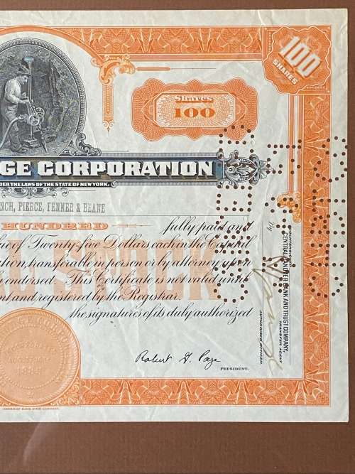 USA, New York. `Phelps Dodge Corporation` Share Certificate Number 233060, 100 shares. 23/02/1951