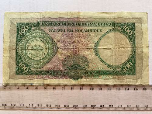 Moçambique Cem Escudos note. Lisboa, 27 de Março de 1961