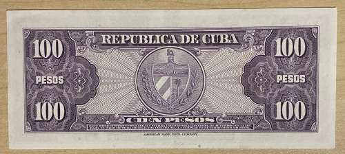 Cuba, Banco Nacional de Cuba, 100 Pesos, 1950-58 (Pick 82)  Crisp Uncirculated Condition