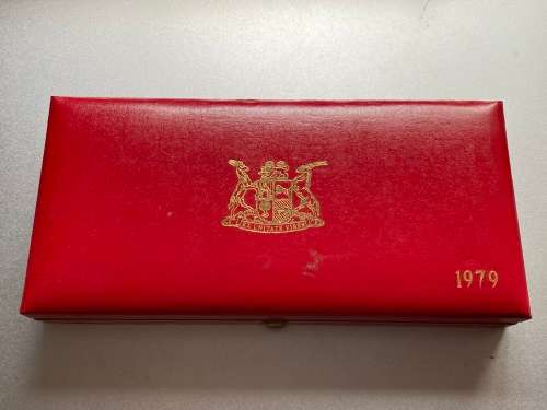 1979 Partial Proof Set - Includes 1/2c-50c in SA Mint Box. Brilliant Proof Coins.
