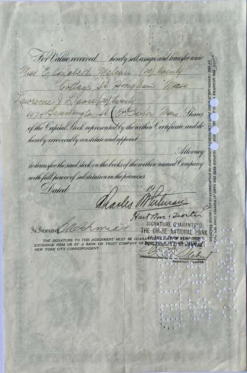 USA, State of New York. The Home Insurance Company share certificate, 1932.
