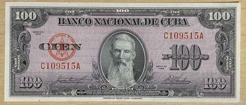 Cuba, Banco Nacional de Cuba, 100 Pesos, 1950-58 (Pick 82)  Crisp Uncirculated Condition