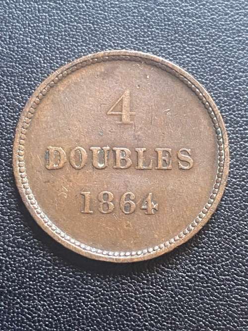 1864 Guernsey 4 Doubles Coin