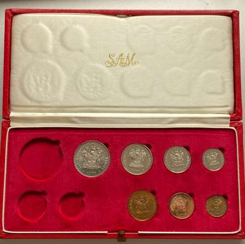 1970 Partial Proof Set - Includes 1/2c-50c in SA Mint Box. Brilliant Proof Coins.