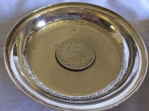 Solid silver Turkish coin dishes