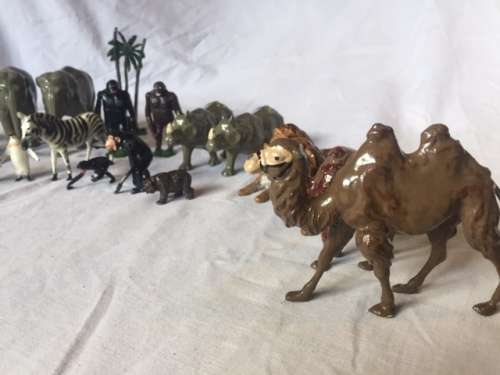 Vintage painted lead zoo animals