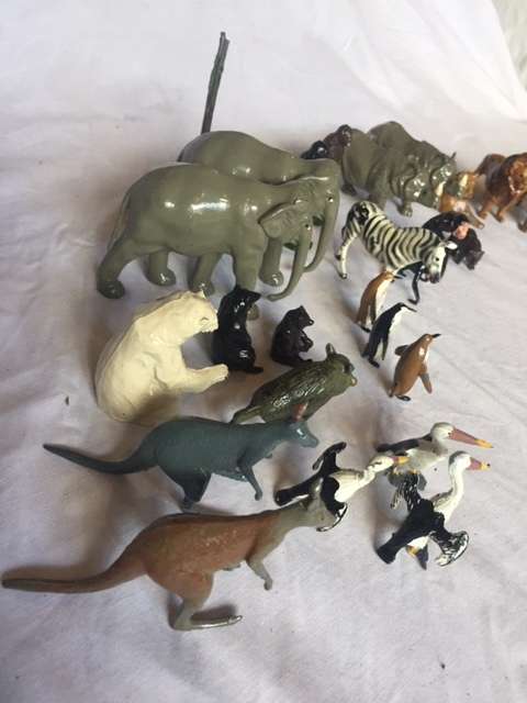 Vintage painted lead zoo animals