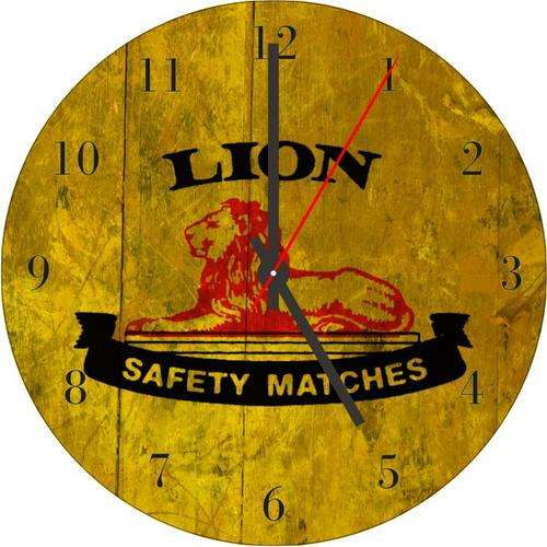 LION Safety Matches CD Clock