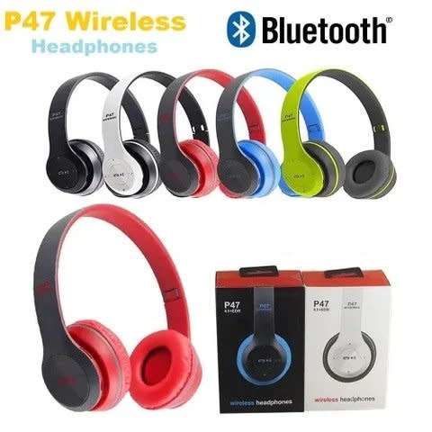 P47 Wireless Bluetooth Stereo Headphones [ USB Charging ] Random Colours