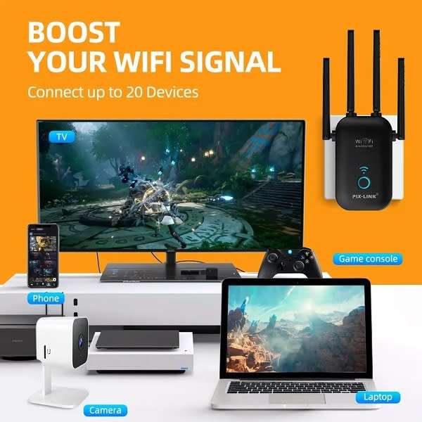 Pix-Link XF0782 AC1200M Mini Wireless Wifi Router/Repeater/AP, 4 Antenna