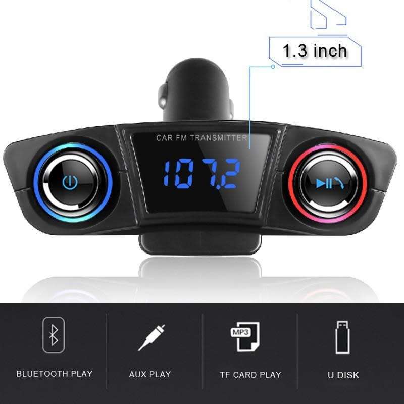 Car Bluetooth FM Modulator 3.1A Dual USB Port
