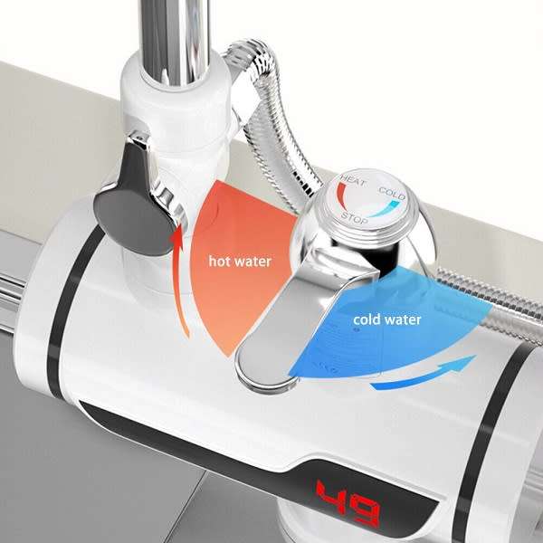 Bottom Water Inlet Heated Faucet With Shower