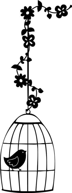 ## VINYL WALL ART  BIRD CAGE ##