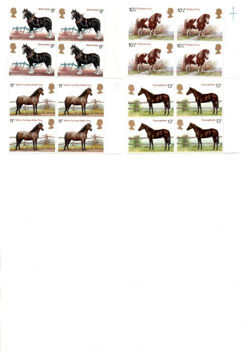 GB-1978-Horses-MNH-**- 4 x Blocks of 4