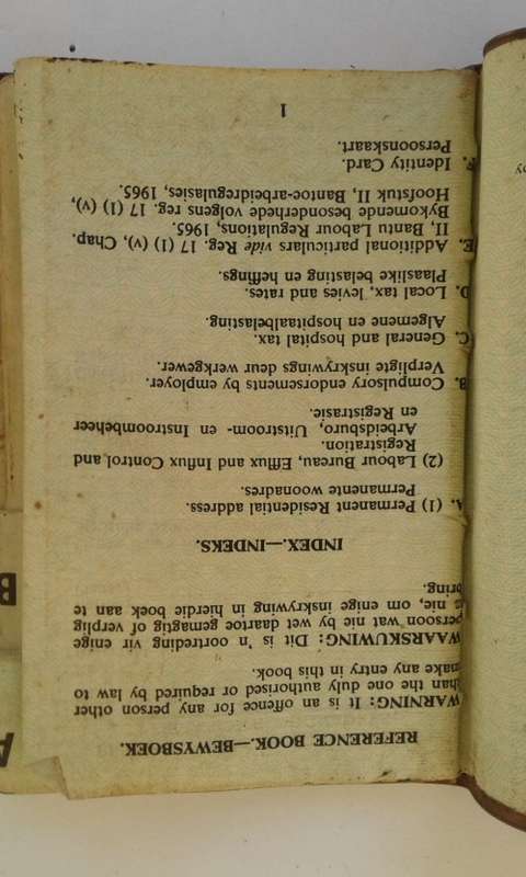 Pass Book (Dompas) Apartheid Policing Era