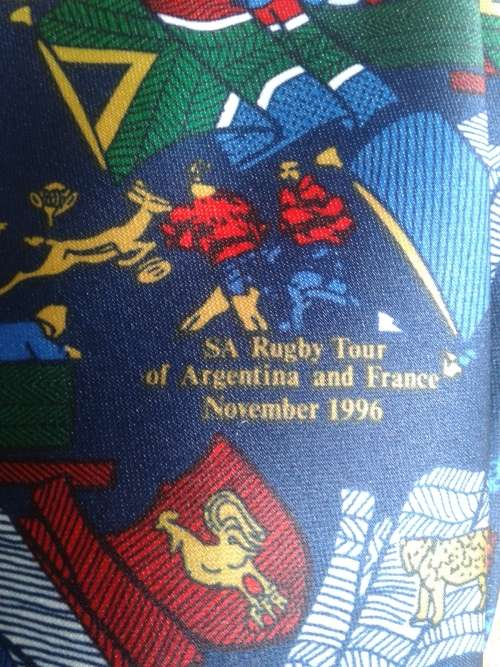 Rugby Tie South Africa tour of Argentina  and France 1996