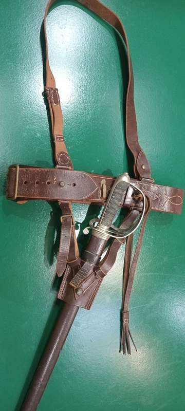 Sword with leather belt