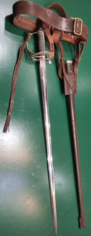 Sword with leather belt