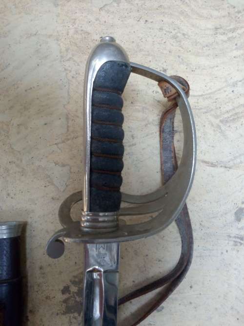Sword with leather belt