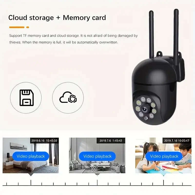 HD WIFI Surveillance Camera, Indoor & Outdoor Remote HD Night Vision Camera 355 Degree Intercom Home
