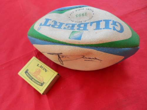 Small Gilbert 1995 official rugby ball signed by James Small. sorry it needs to be inflated more