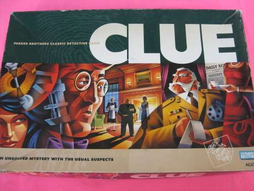 "Clue"  board game.  Ages 8+  Classic Detective Game (Like Cluedo)  3 to 6 Players.  Condition: new
