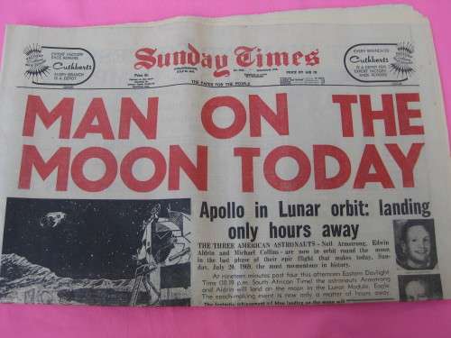 "Sunday Times Newspaper July 20, 1969" Man on the Moon Today.  Supplement with comics.