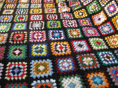 Granny blanket.  Hand-made crochet.  Double bed sized.  New.