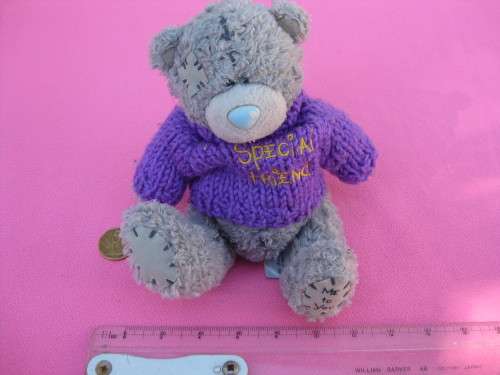 "Me to You" teddy bear with "Special Friend" purple jersey