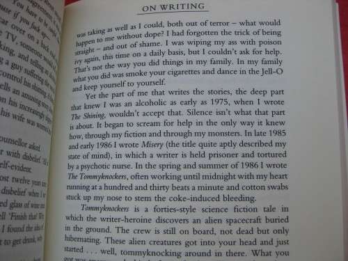 "Stephen King on Writing"  Soft cover. A memoir.