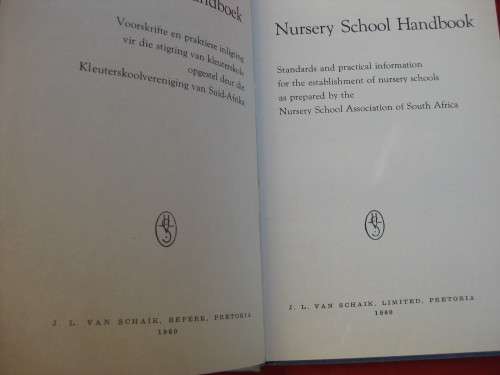1960  `Kleuterskool - Handboek  Nursery School Hand Book`  Hard cover
