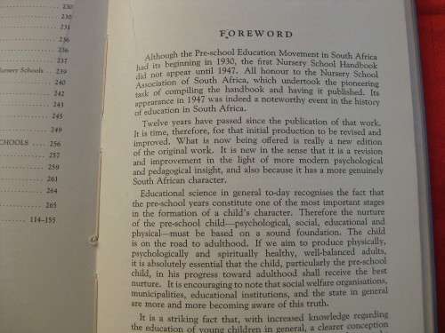 1960  `Kleuterskool - Handboek  Nursery School Hand Book`  Hard cover