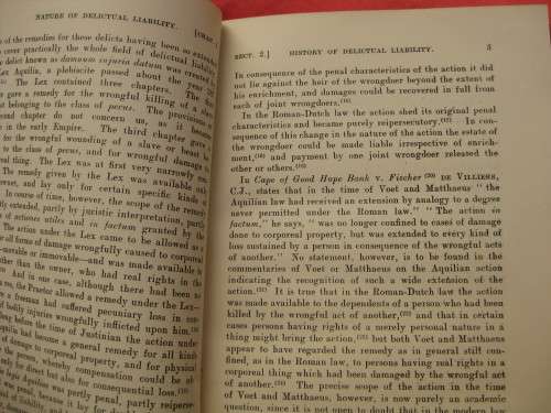 1933  `The Law of Delicts in South Africa`  by RG McKerron  Hard cover Kuta and Co Ltd