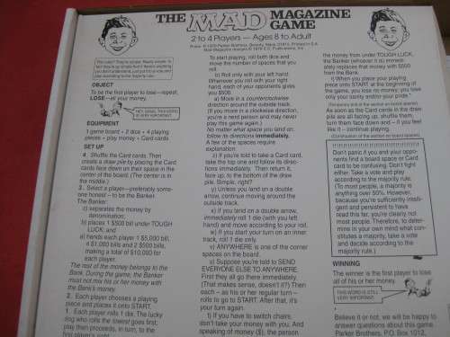 Mad magazine Board Game.  2 to 4 Players. Ages 8 to Adult