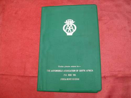 RSA AA The Automobile Association of South Africa plastic cover