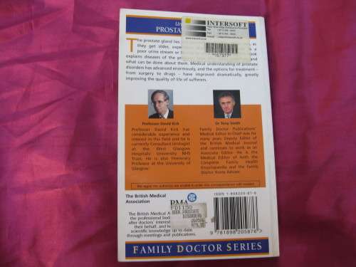 `Understanding Prostate Disorders`  Soft cover.  Professor David Kirk.  Family Doctor Series.