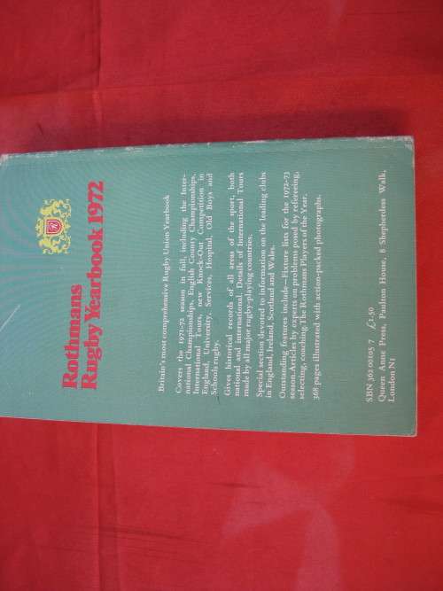 1972.  `Rothmans Rugby Yearbook 1972`  Soft cover