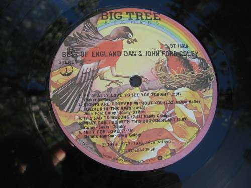 LP Best of England Dan and John Ford Coley.  Cover very good, Record very good. Imported.