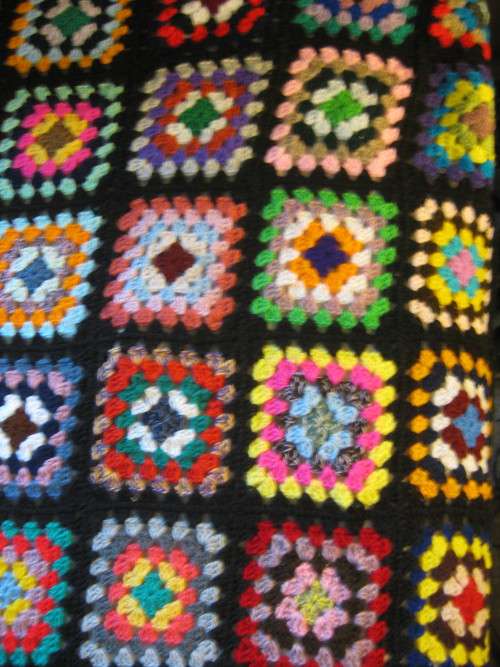 Granny blanket.  Hand-made crochet.  Double bed sized.  New.    J.