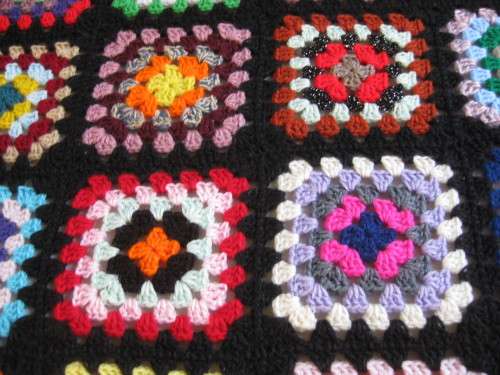 Granny blanket.  Hand-made crochet.  Double bed sized.  New.    J.