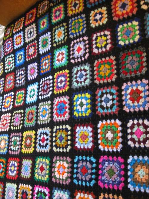 Granny blanket.  Hand-made crochet.  Double bed sized.  New.     G.