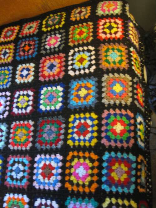 Granny blanket.  Hand-made crochet.  Double bed sized.  New.     G.