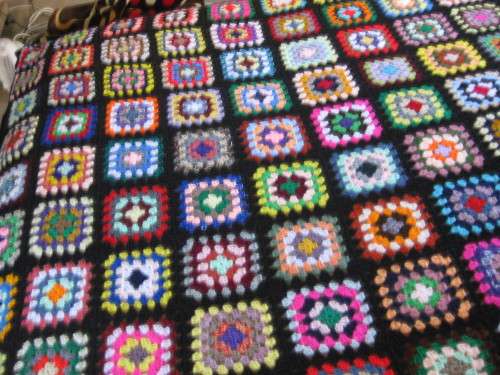 Granny blanket.  Hand-made crochet.  Double bed sized.  New.     G.