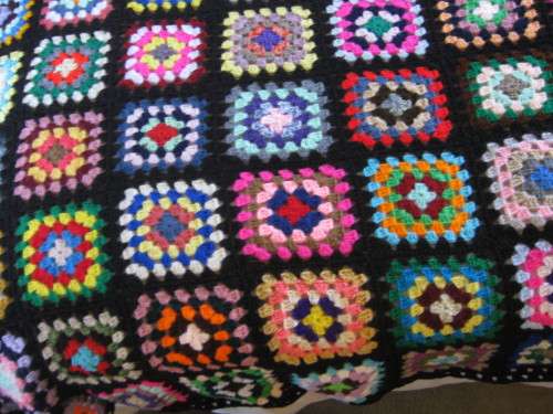Granny blanket.  Hand-made crochet.  Double bed sized.  New.     G.