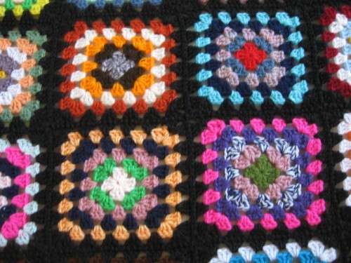Granny blanket.  Hand-made crochet.  Double bed sized.  New.     G.